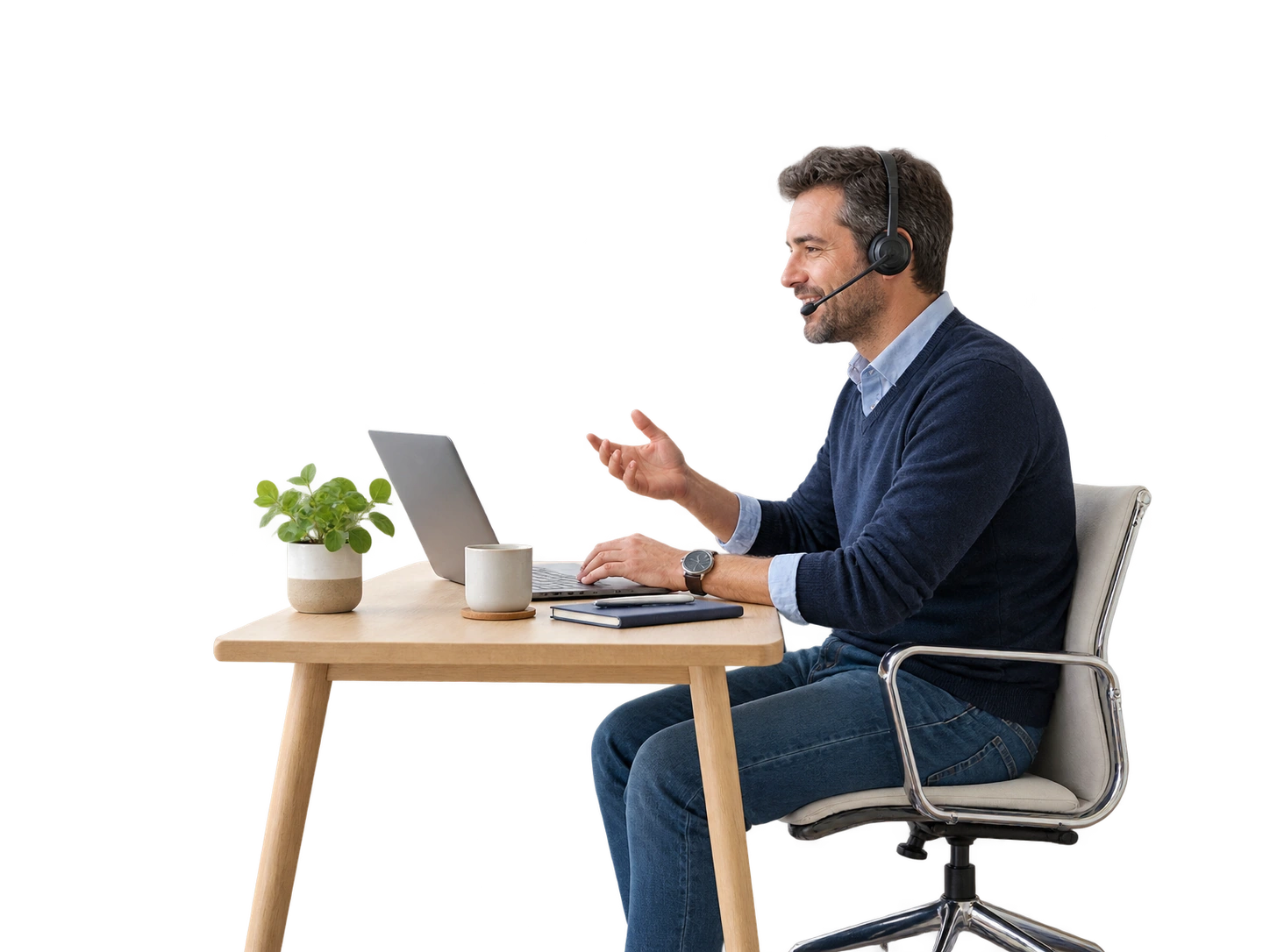 A doctoral candidate taking part in remote supervision