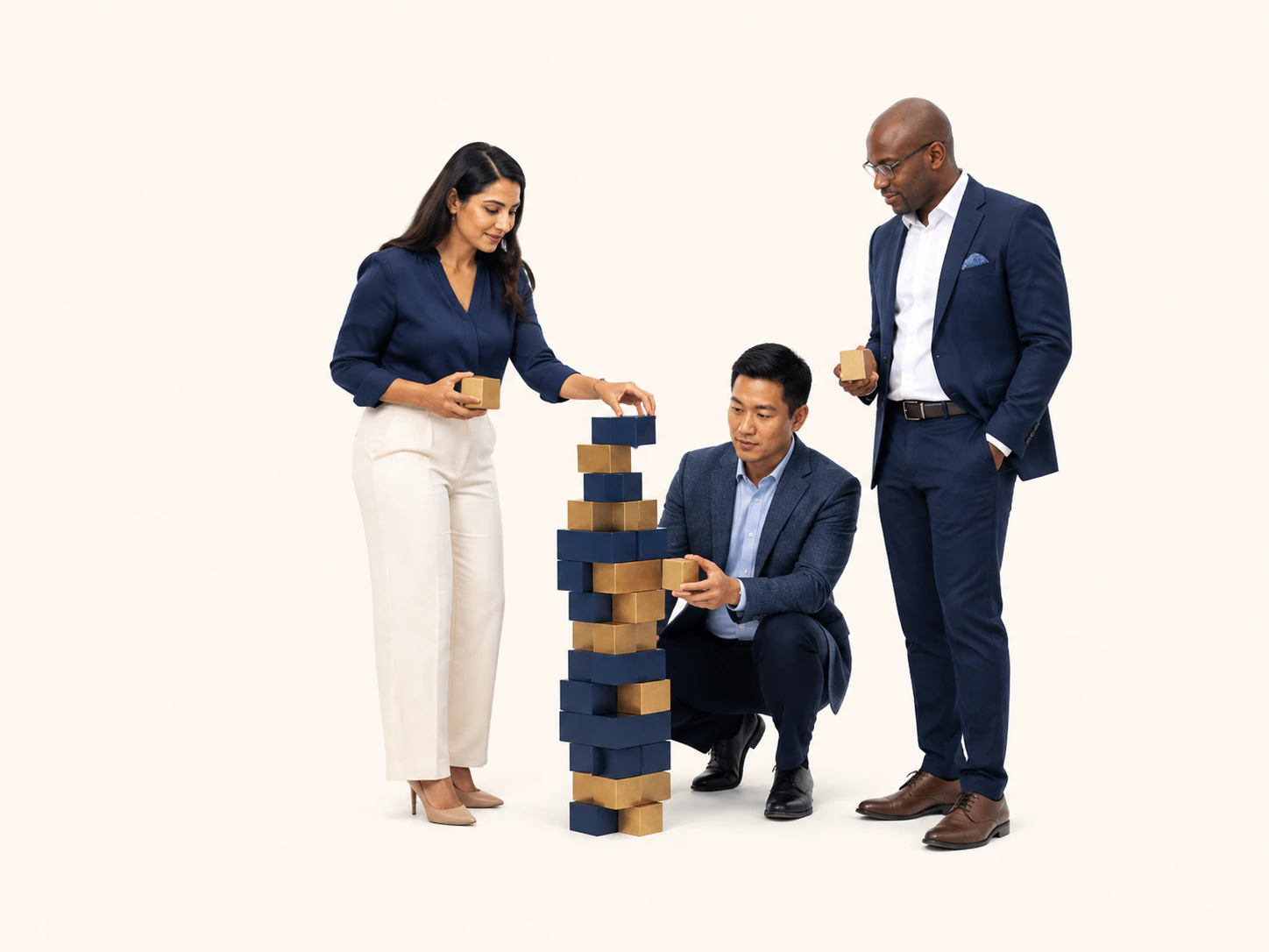 Professionals collaborating during an online MBA