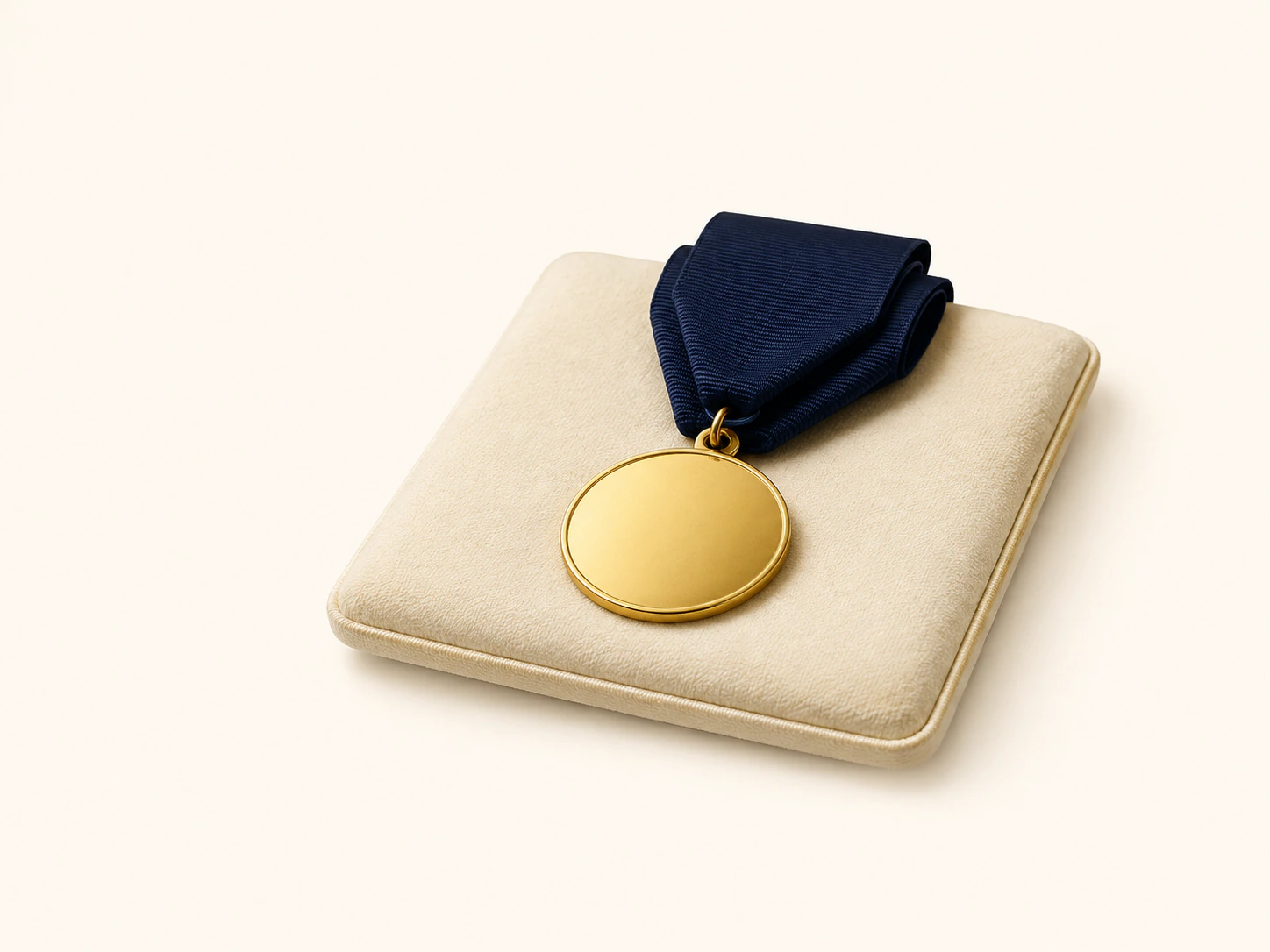 A ceremonial medallion prepared for presentation