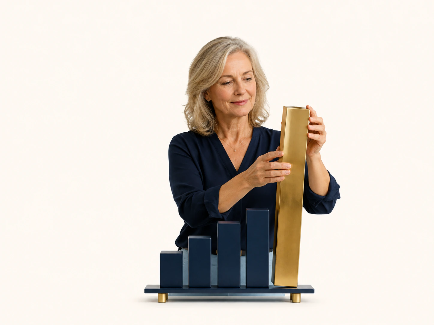 A professional building an upward analytics model