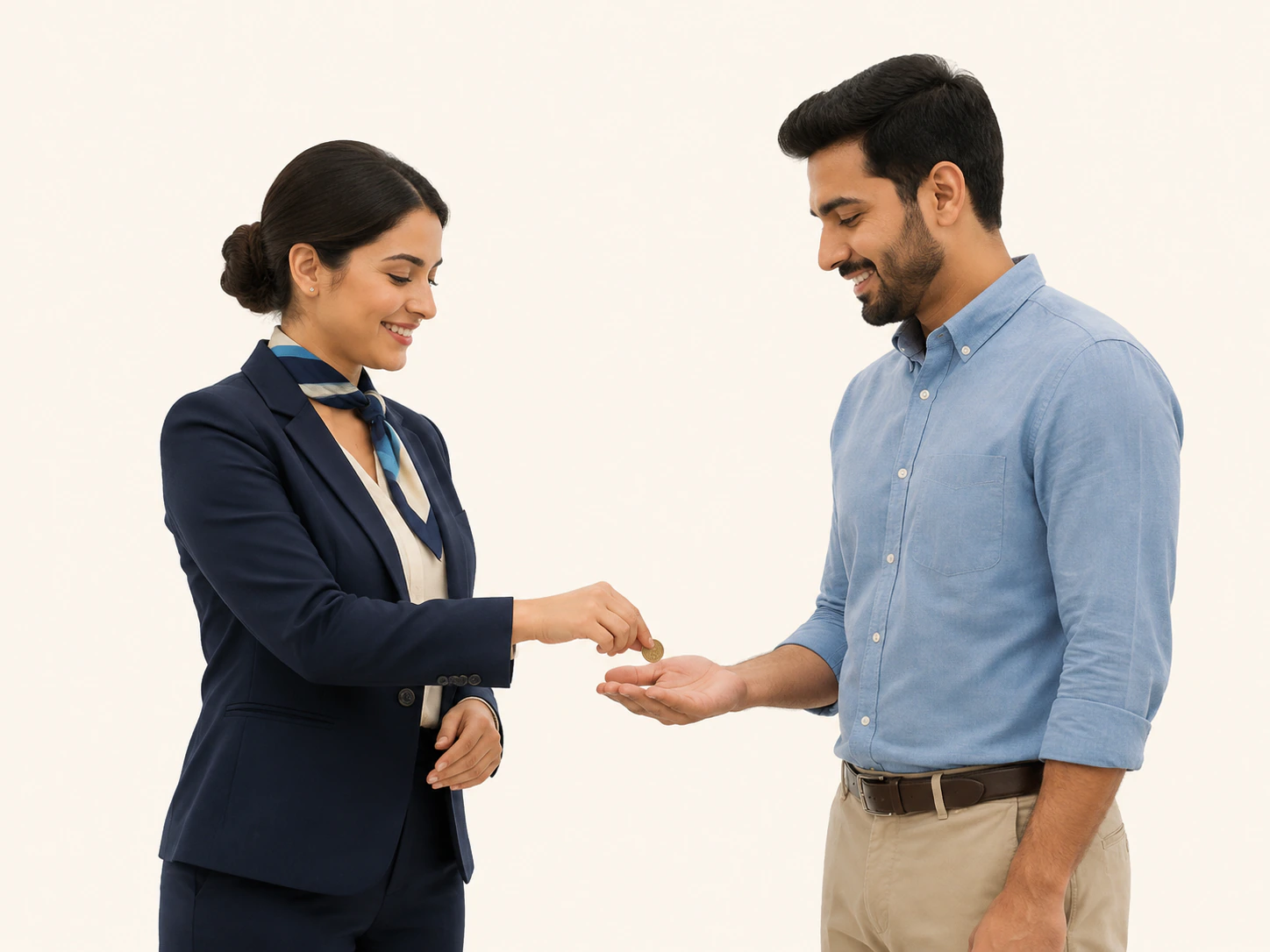 A payment token being returned to a customer